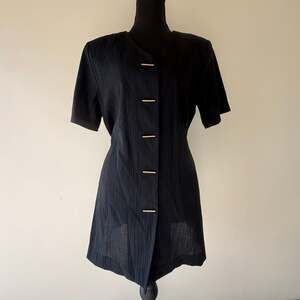 Vintage Leni Leni Black Short Sleeve Button Down Shirt